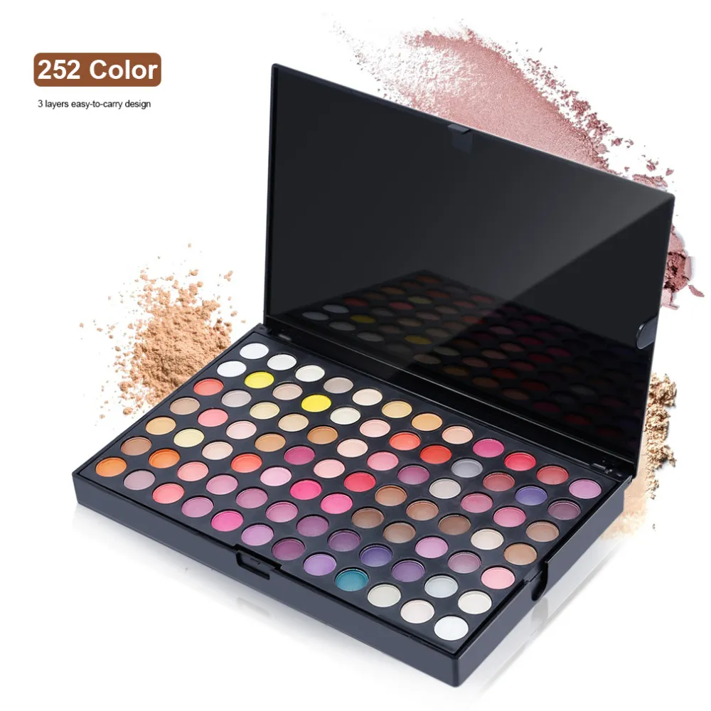 252 couleurs mode fard à paupières Palette miroitant mat yeux maquillage beauté cosmétiques ombre à paupières femmes maquillage outil