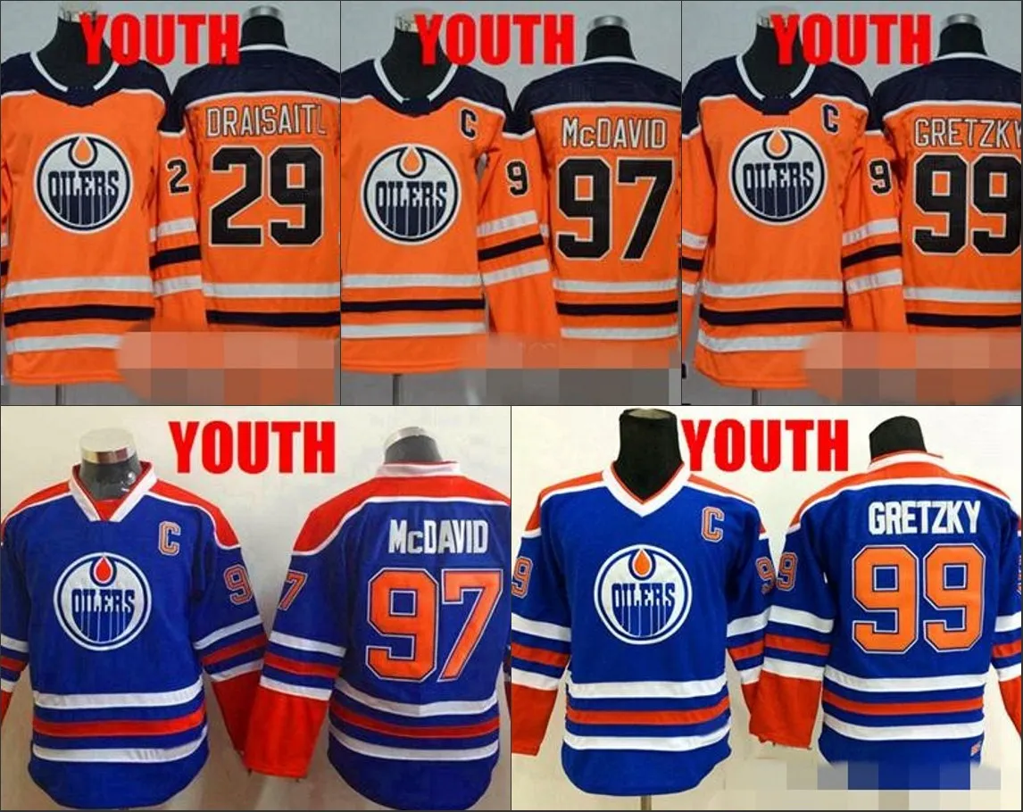 Jugend 97 Connor McDavid Jerseys Edmonton Öler 29 Leon Draisaitl 99 ...