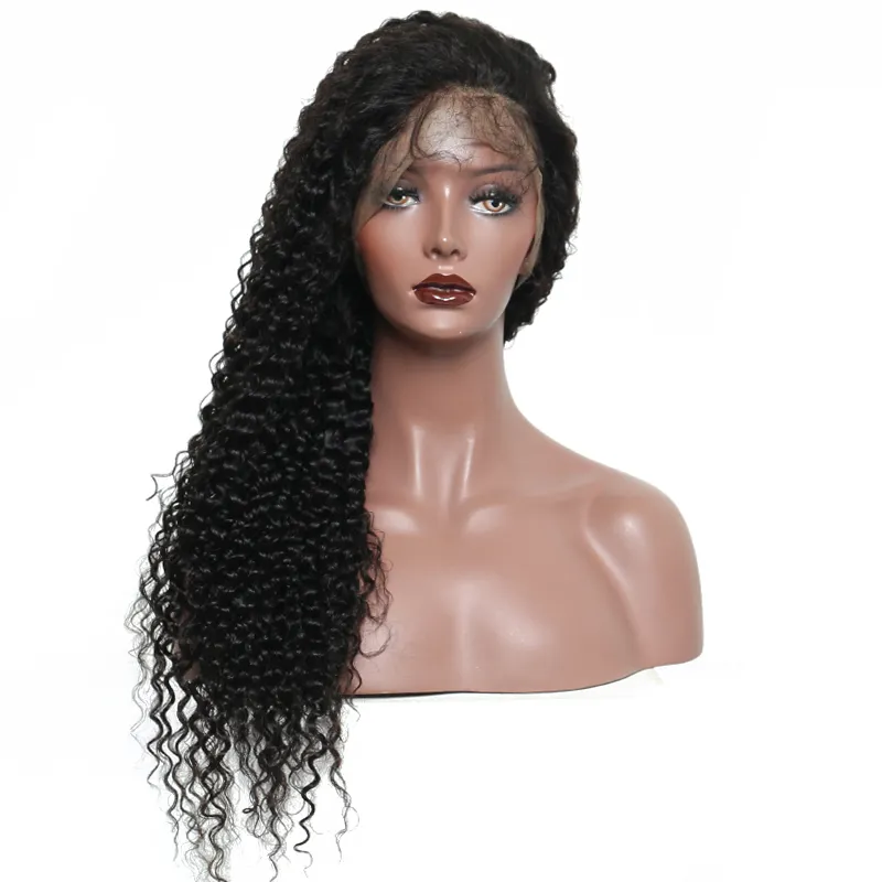 Kinky Curly Human Hair Wigs 13x4 Lace Front Wig 130% Density Brazilian Virgin Wet and Wave Curls for Black Women Pre Plucked