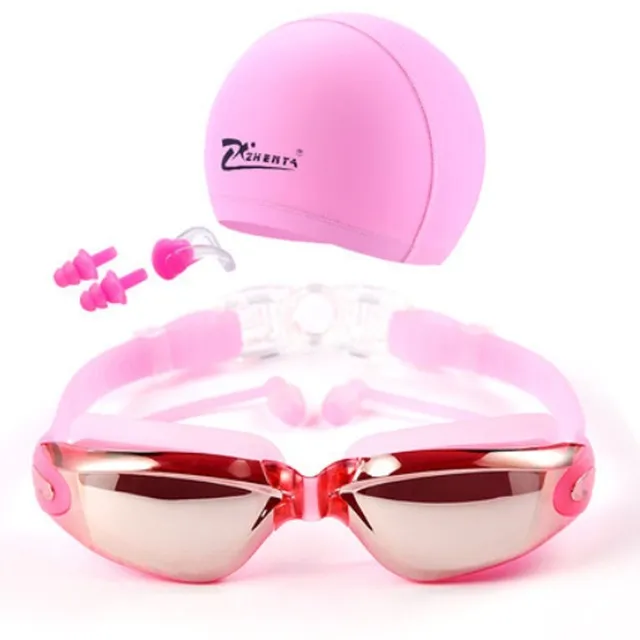 근시 수영 고글 캡 Eeywear HD 근시안 수영 안경 디오피터 안경 도금 렌즈 수영장 사용 액세서리 3p299L