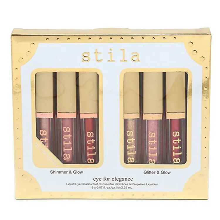 Stila 눈을위한 우아함 액체 아이섀도 세트 메이크업 아이섀도 립스틱 립글로스 립글로스 팔레트