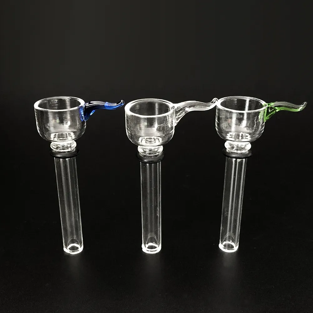 Diapositivas masculinas de vidrio al por mayor y estilo de copa de vino de tallo femenino con vástago simple de caucho negro para tubos de vidrio de bong de vidrio de agua