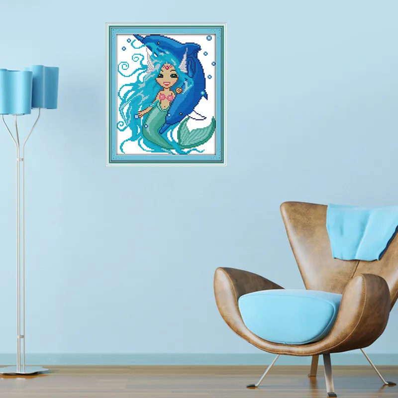 The Twelve Zodiac Pisces Canvas DMC Counted Chinese Cross Stitch Kits