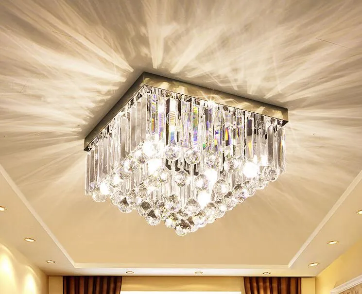 Modern Square LED Crystal Chandelier with K9 Crystals, Flush Mount Ceiling Lights, Luxury Lamp for Living Room, Dining Room, Bedroom, Stairs, Hotel, Modern Square LED Crystal Chandelier with K9 Crystals, Flush Mount Ceiling Lights, Luxury Lamp for Living Room, Dining Room, Bedroom, Stairs, Hotel,