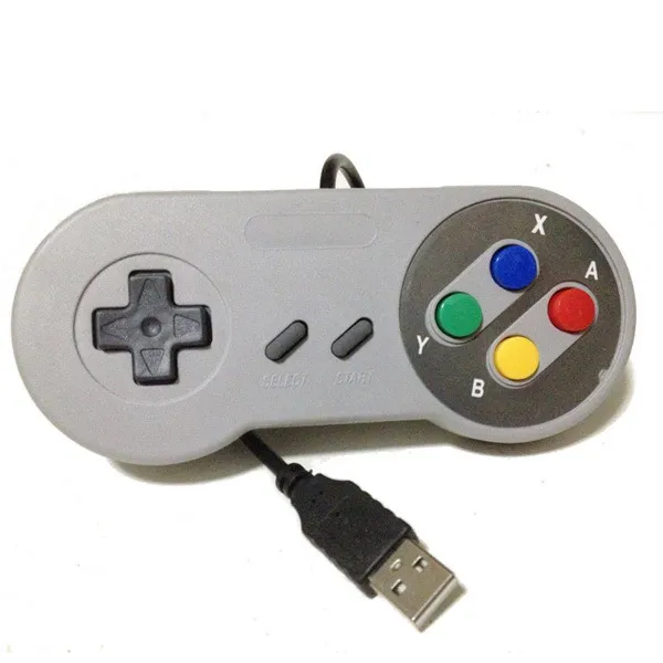 Remplacement de manette de jeu de manette de jeu de contrôleur de PC USB classique pour Super Nintendo SF pour SNES NES Mac tablette PC xv10 