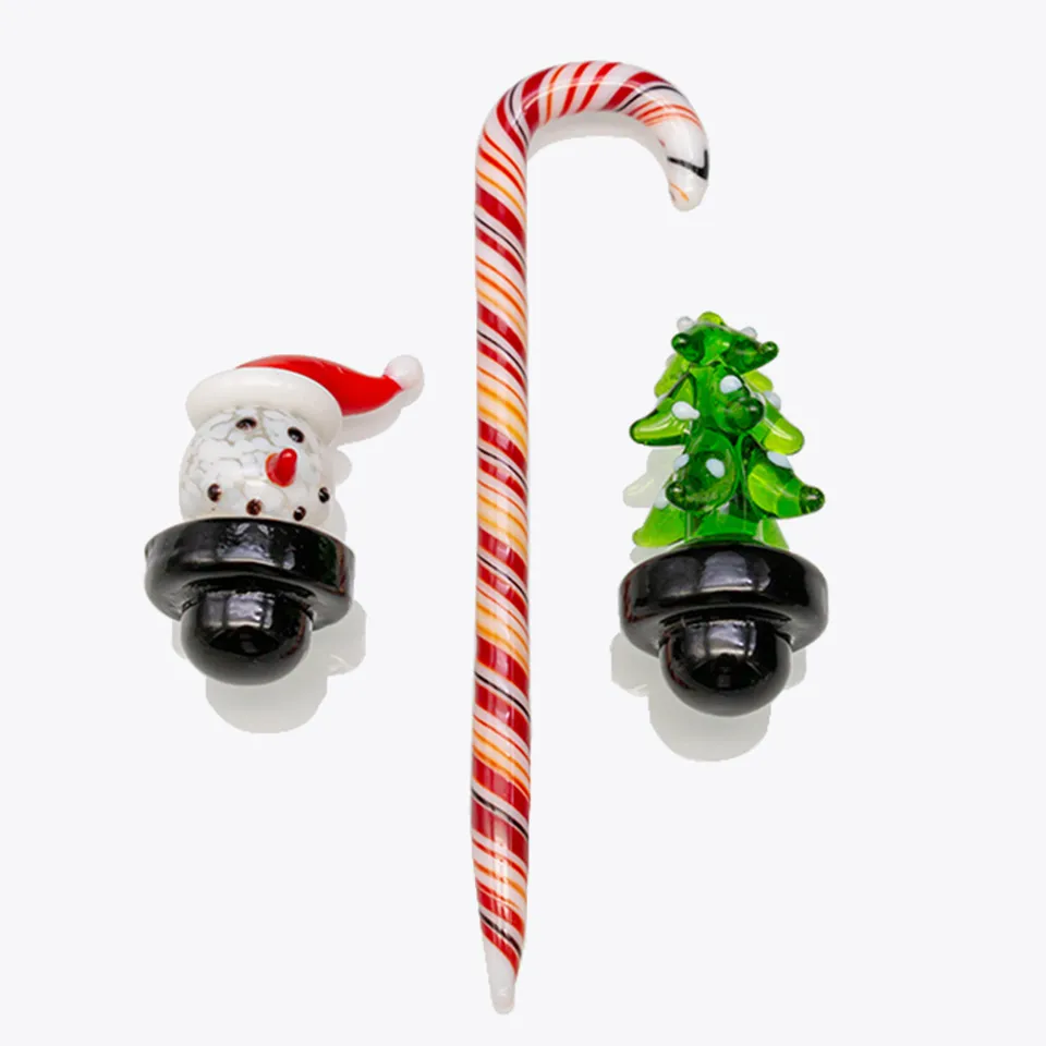 Schattige kerstset sneeuwman glazen bubbel carb cap tool fit hoeerbaar xl afgeschuinde rand quartz banger bong dab rig