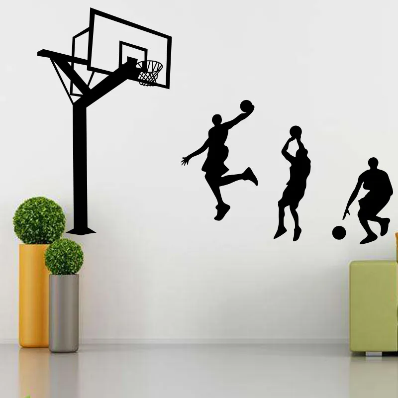 la venta del nuevo jugador de baloncesto de la clavada pegatinas de pared papel tapiz removible DIY de la etiqueta del cuarto de niños para los muchachos de la sala Dormitorio