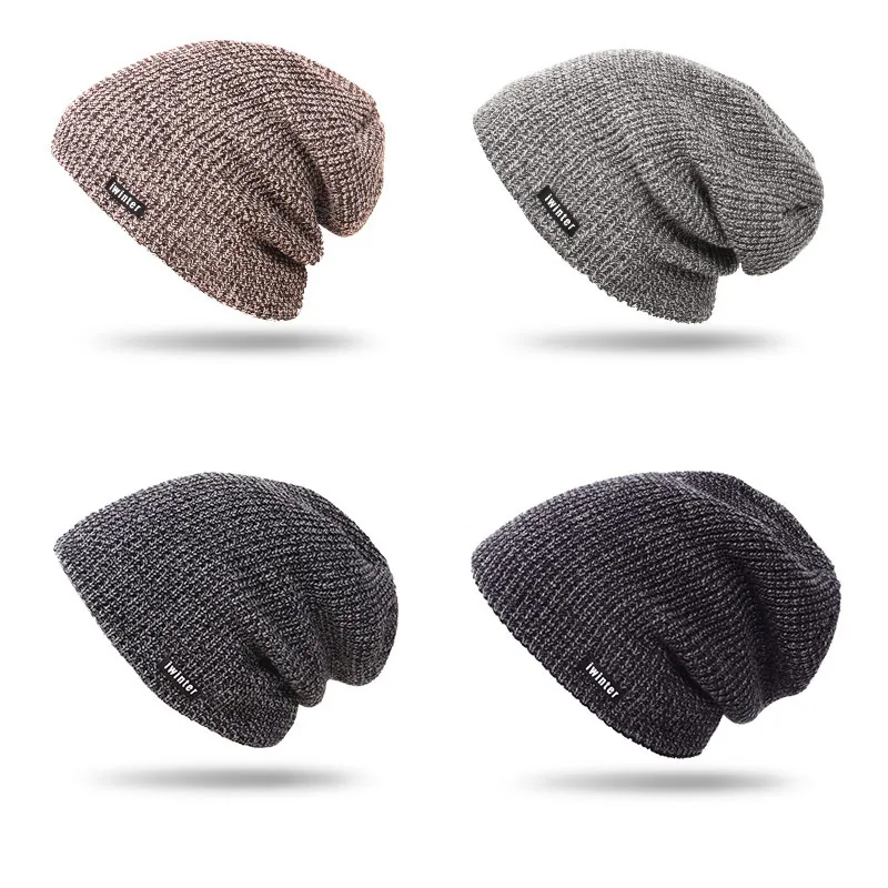 Vinter Populära Handgjorda Multi Färger Woolen Garn Resistens Kall Beanie Cap för Mens Present