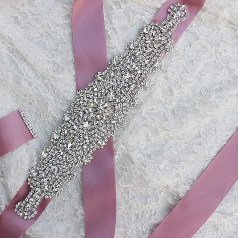 2019 Nouveau luxe Strass Cristaux Ceinture Accessoires De Robe De Mariée Ceinture 100% fait à la main meilleure vente Écharpes De Mariée Pour La Fête De Bal 10 Couleurs