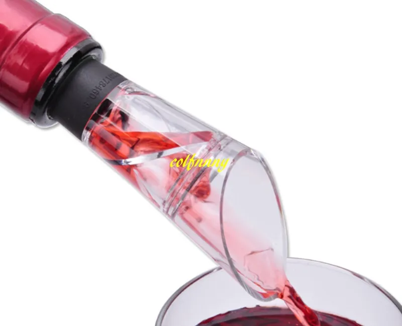 aérateur de vin rouge verseur de vin en plastique carafe en spirale bec verseur avec bouchon de bouteille en caoutchouc vin magique rapide sobre