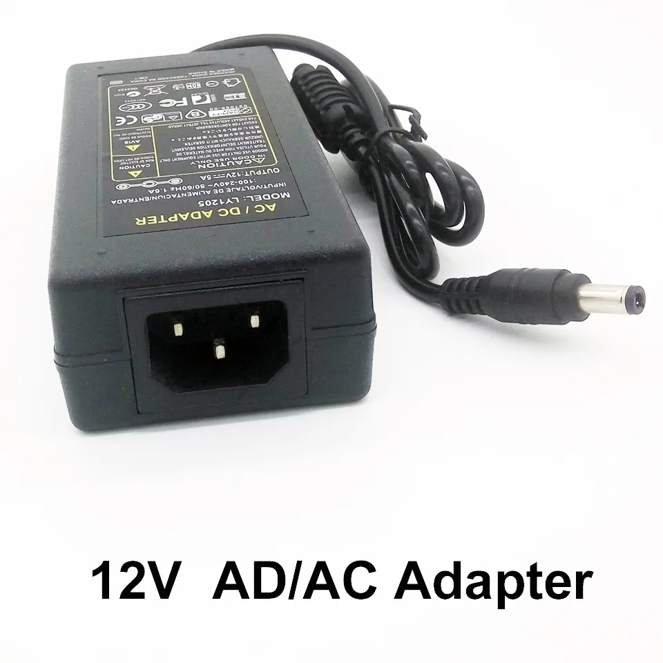 Transformer Power Supply for LED Strip Light 5630 5050 3528 SMD 100240V ACDC 12V 5A Adapter for LED RGB Strip light1831040