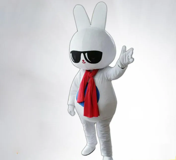 2018 Vendita di fabbrica di sconto White Rabbit Mascot Costume Halloween Party Dress