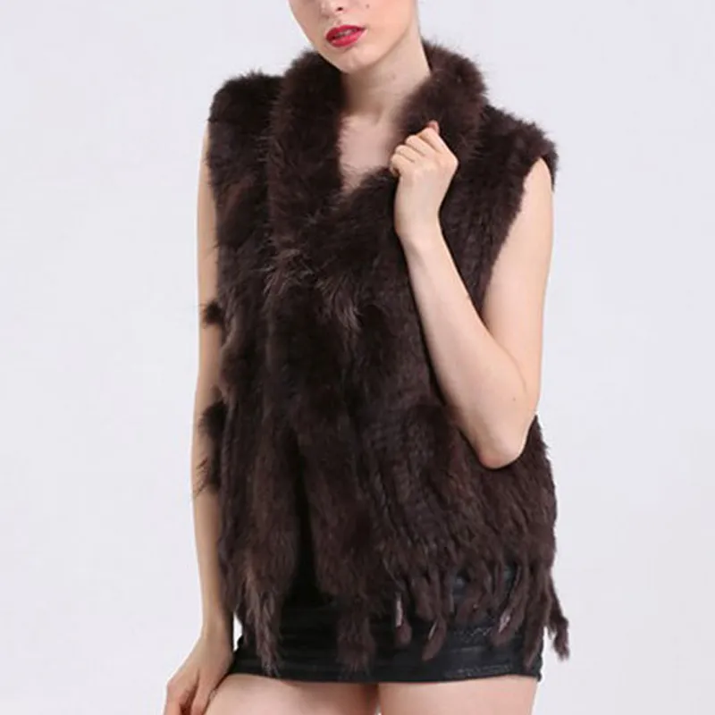 Faroondee NEW Womens Faux Fur Vest med tvättbjörn Fur Collar Ärmlös Vinter Mjuk Waistcoat Hairy Jacket Coat DQ2952