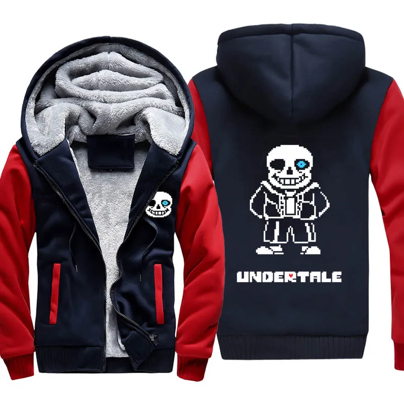 undertale costumes thickness hoodies adult velvet baseball sweatshirt red heart men winter jacket with hats coat