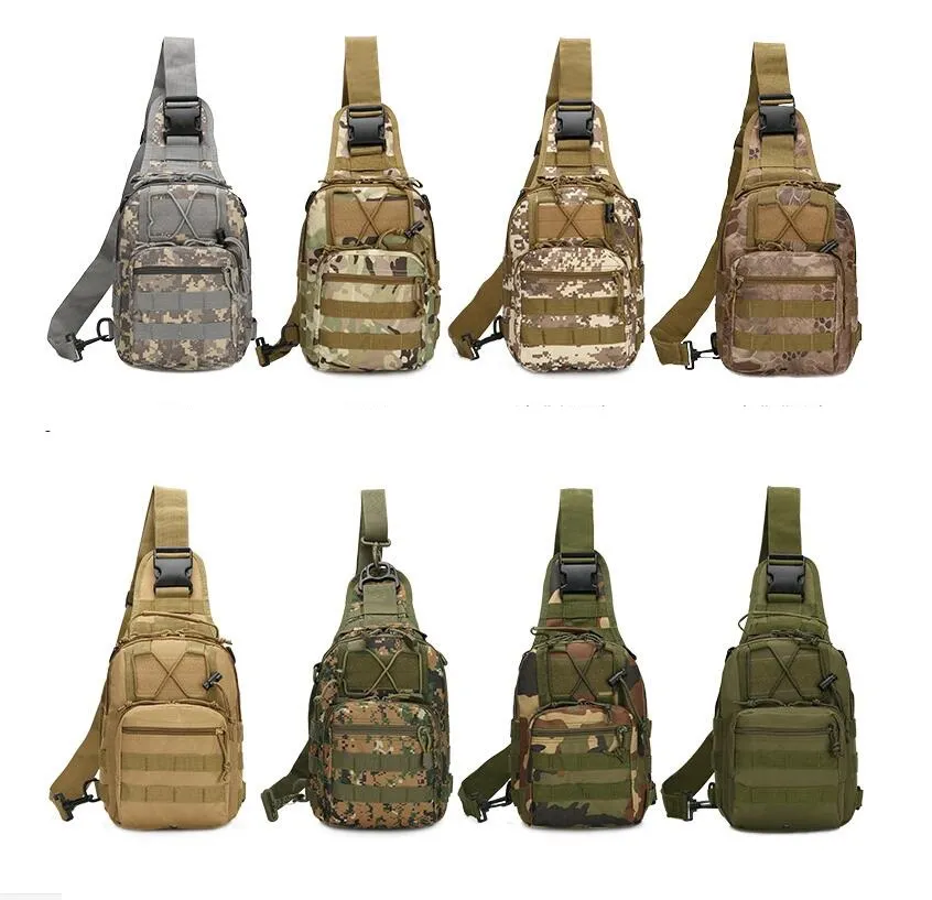 Tactical Chest Packs Camping Axelväska Vandring Trekking Bröstväska Slitstarkt Outdoor Shoulder Pack Tactical Multi Fickets Messenger Bag