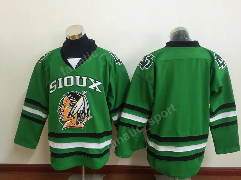 North Dakota Fighting Sioux 11 Zach Parise College koszulki zielony czarny biały 7 TJ Oshie 9 Jonathan Toews koszulka hokejowa lód darmowa wysyłka