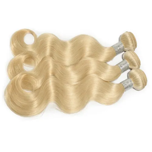 YUNTIAN capelli peruviani onda del corpo 3 bundle fasci di tessuto 100% capelli umani # 613 candeggina bionda trama di capelli non remy 8-26 pollici spedizione gratuita