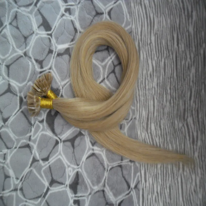 #27 Honey blond Virgin Hair Straight U Tip Hair Extension Keratine 100g Keratin Stick Tip fusion human hair