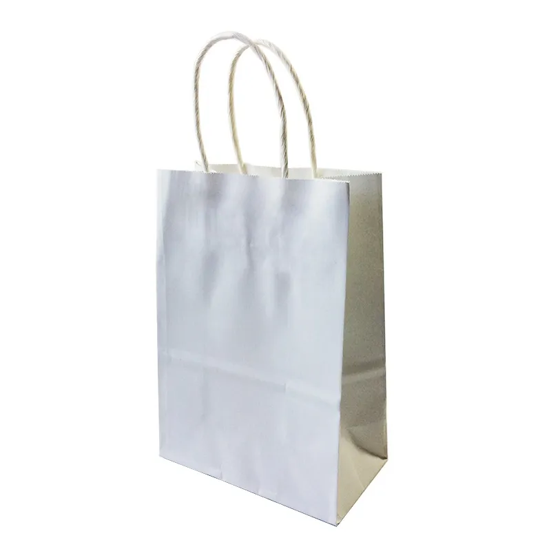 pack Kraft Paper Gift Bag 21x15x8cm Solid Color Boutique Store Festival Gift Wrap Bags met handle4511468