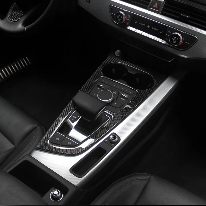 Carbon-Faser-Aufkleber, Auto-Steuerung, Schaltgetriebe, Schalttafel,  Wasserbecherhalter, Rahmenabdeckung, Verkleidung, Zubehör für Audi A4 A5 B9  S5