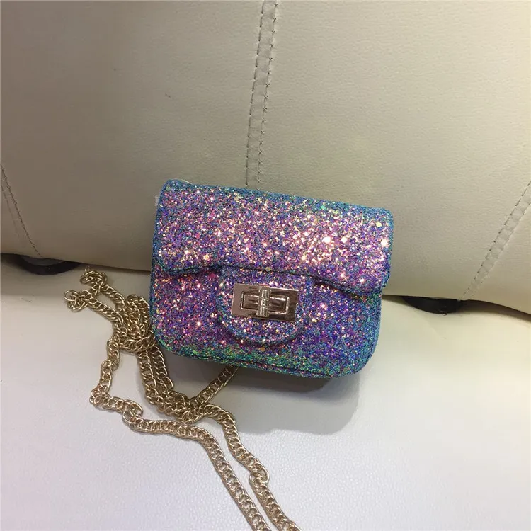 Girls' Sequin Crossbody Purse – Mini Chain Bag