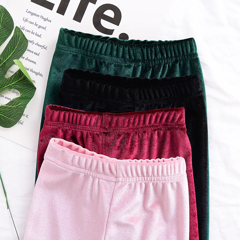 Pantalons en velours doré pour petites filles, Leggings INS pour enfants, collants à la mode, vêtements Boutique pour enfants, C3647, nouvelle collection 2018