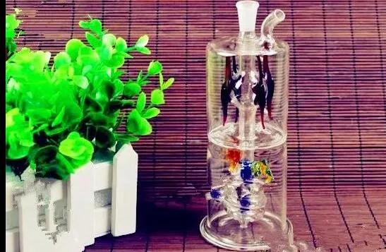Partition Shuanglongxizhu Hookah ,Wholesale Bongs Oil Burner Pipes Water Pipes Glass Pipe Oil Rigs Smoking 