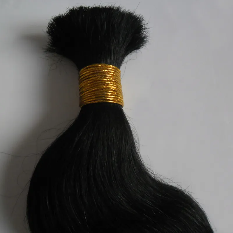 Hot försäljning klass 8a obearbetade brasilianskt hår vågigt människohår bulk för fläta 100g naturligt svart hår