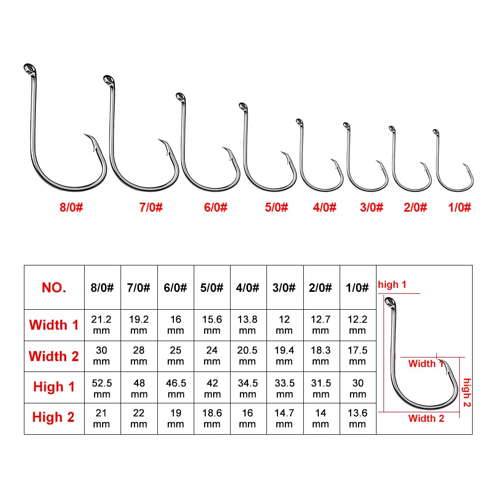 High Carbon Steel Barbed 2 0 Fishing Hooks In 9 Sizes 1# 8# And 7384 Crank  Hook BL 50243r From Qwe875, $16.99