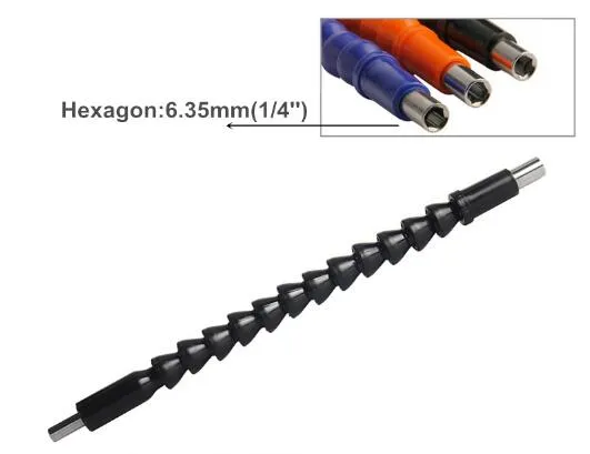 1/4" 6.35mm Flexible Drill Shaft Hex Connect 295mm Extention Screwdriver Bits Holder Rod Power Tool Accessories