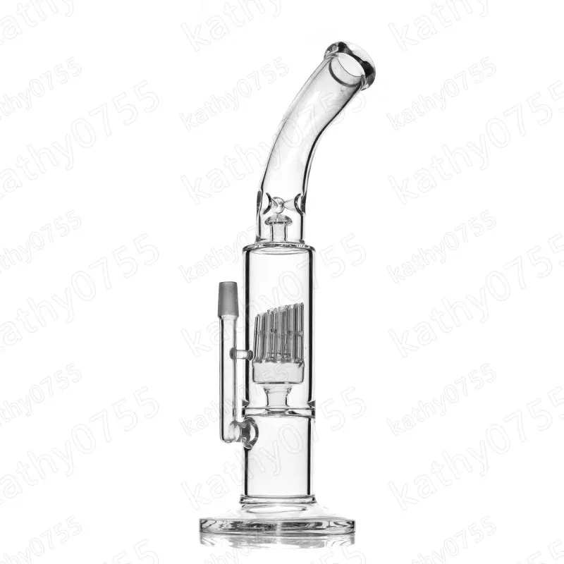 Vattenglasrör Splash Guard Oil Rig Diffuser Percolator 18.8mm Rökning Rör glas Bongs 13,8 inches Tall