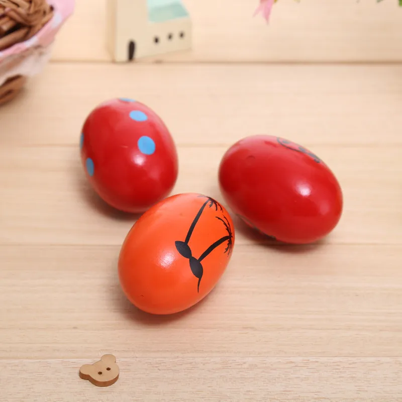 Exquisite Wood Sand Egg Baby Educational Wooden Ball Toy Musical Maracas Shaker Percussion Instrument Cute Gift