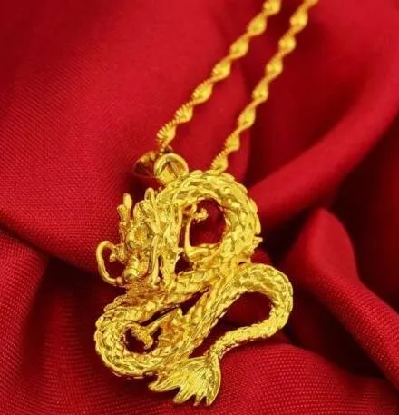 24k gold dragon necklace deals
