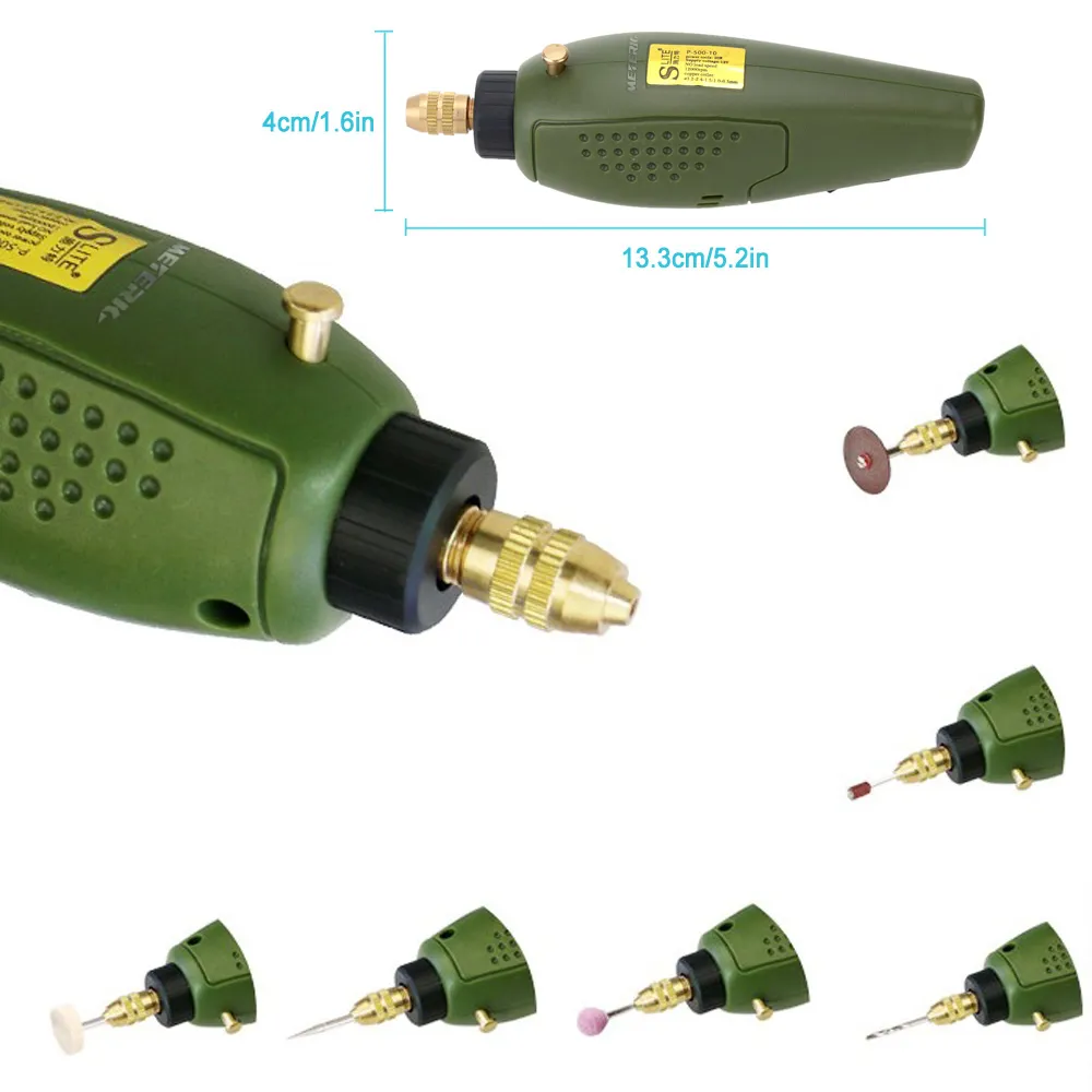 Freeshipping Professional Super Mini Electric Drill Set 12V DC Drill kvarterverktyg för fräsning av poleringsborrning