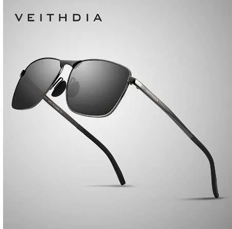 VEITHDIA marque hommes Vintage lunettes de soleil carrées polarisées UV400 lentille accessoires lunettes hommes lunettes de soleil pour hommes/femmes V2462