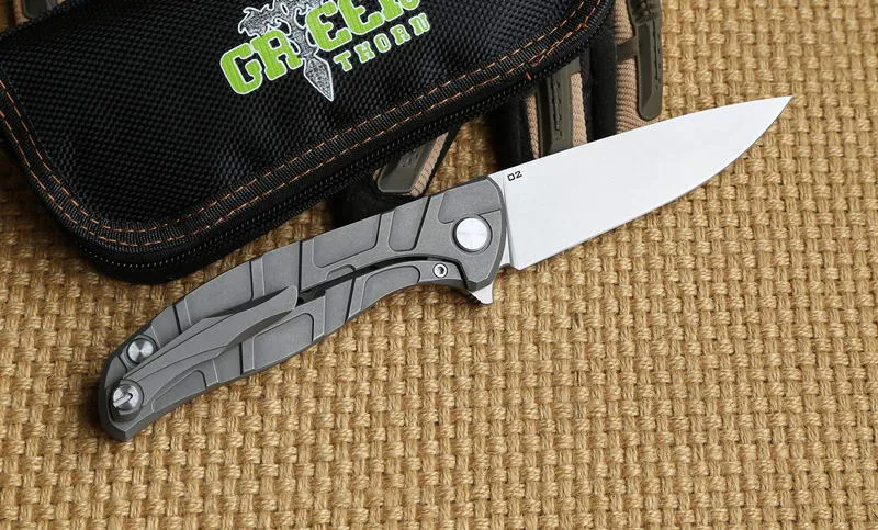 Green Thorn F95 Flipper Tactical складной нож подшипник D2 Blade TC4 титановая ручка на открытом воздухе.