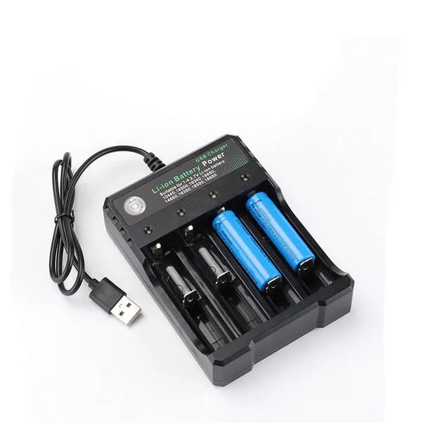 Lithium Batterij Oplader Met USB Kabel 4 Opladen Slots 18650 26650 18490 Oplaadbare Batterijen Oplader Beter Nitecore US/UK/EU/AU Plug