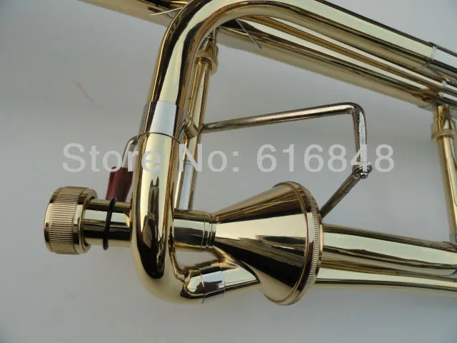 Trombone de latão tenor de alta qualidade banhado a ouro trombone cônico edward 42 b tubos planos desenhados instrumentos musicais trombone3907319