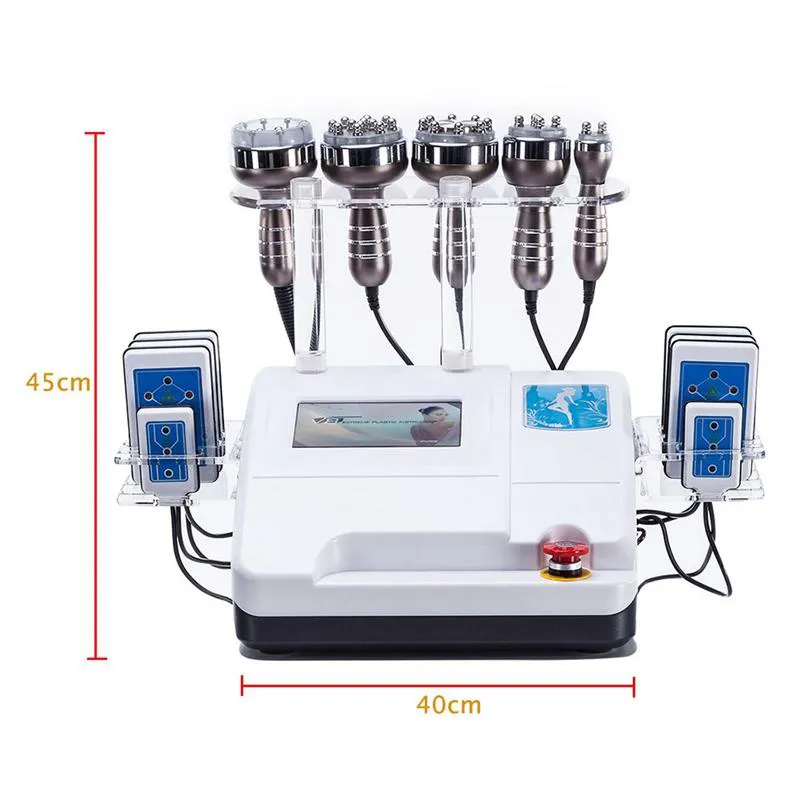 6in1 바디 셰이퍼 슬리밍 체중 감소 스킨 케어 머신 초음파 Cavitation Tripolar RF 진공 주름 제거 DHL 빠른 선박