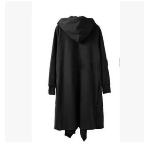 S-5XL Mens Gothic Long Cloak Cape Coat Loose Casual Jacket Black PunK Trench Outwear Street Plus Size