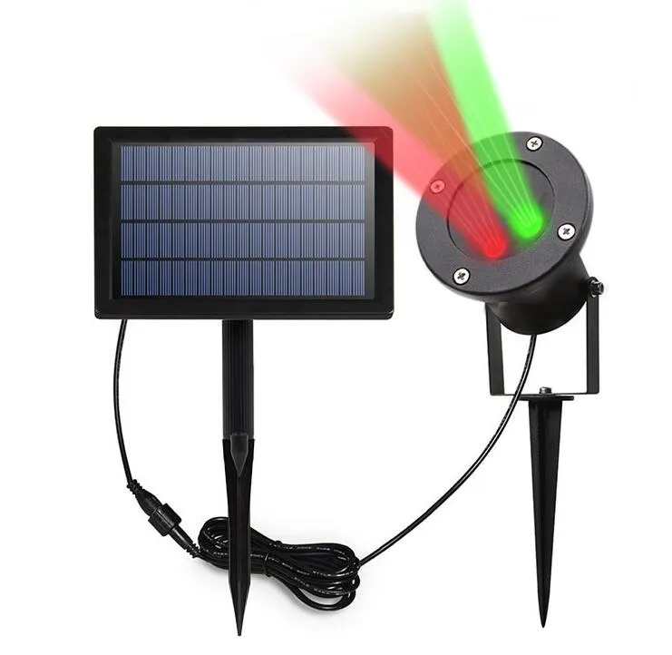 Solar Laser Lights Outdoor Red Green Laser Lights Bezprzewodowe Wodoodporne bezpieczeństwo dekoracyjne oświetlenie krajobrazowe dla Pati4426872