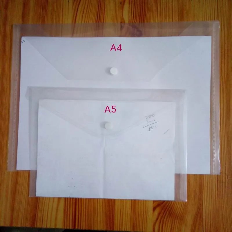 A4 / A5 Papier Transparant Plastic Bestandsmap Documenten Tas Envelop Papieren Tassen Document Tas voor Business School Filing Product