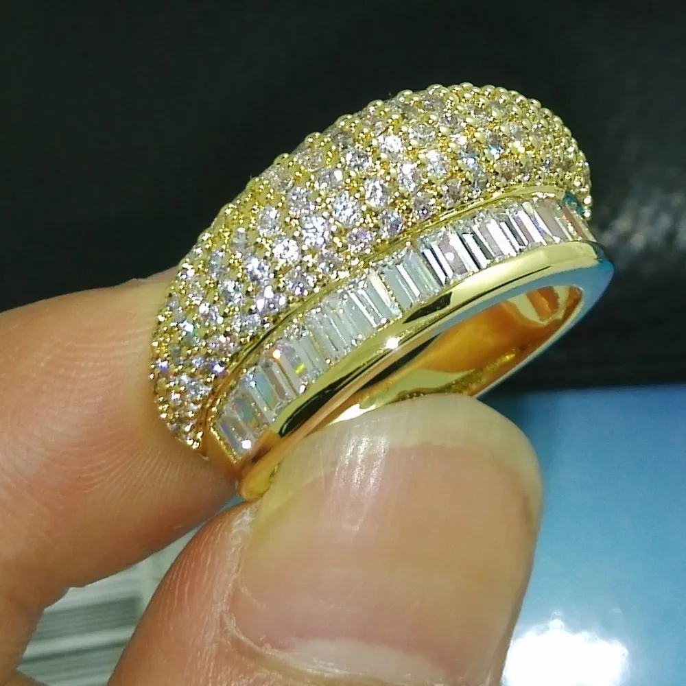 Choucong – bijoux royaux en pierre de Zircon 5A, ensemble de bagues de fête remplies d'or 10kt, cadeau taille 6-9