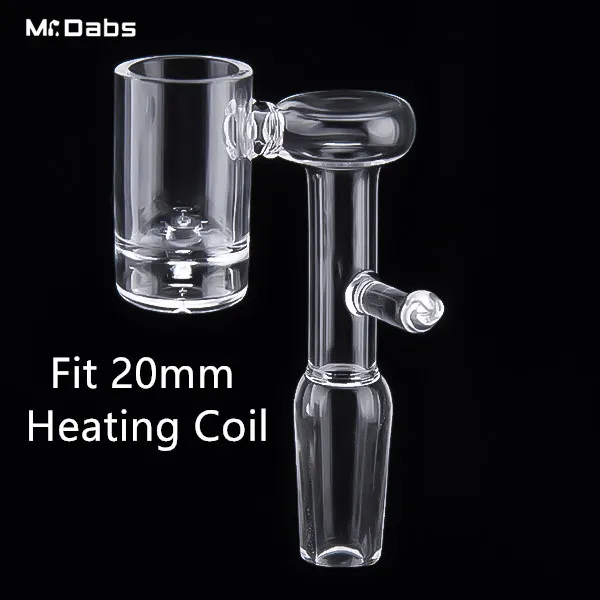 Volcanic Core Electric Domeless Quartz Banger Nail Smoking Accessoires pour bobine de chauffage de 20 mm avec fond Hollw de 9 mm pour eau en verre Bongs Dab Oil Rig