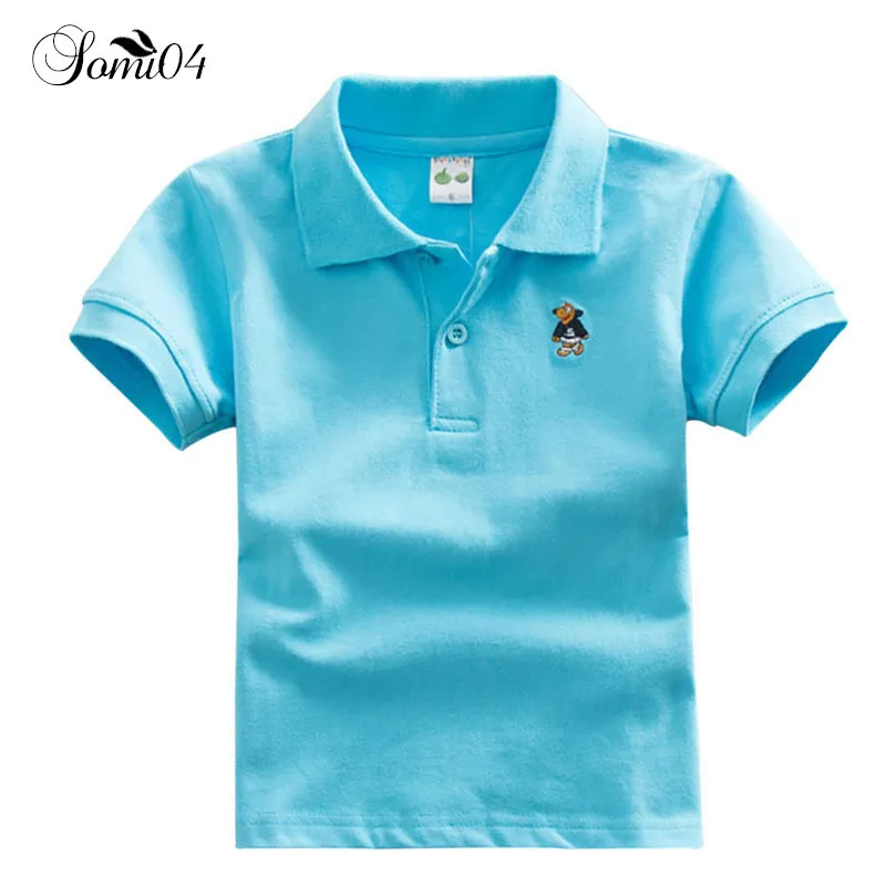 3pcs Children Kids Polo Shirts Short Sleeve Students Summer School Uniforms Big Teens Boys Little Girls Cotton Lapel Tops Wholesale