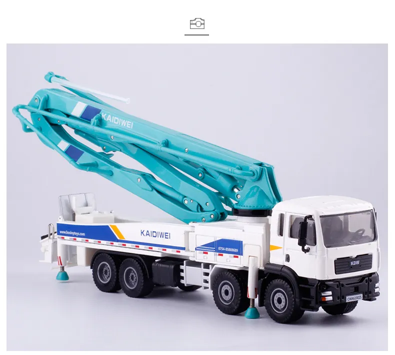 DHgate.com:1:55 Scale Concrete Pump Truck Model Toy, Diecast