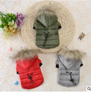 Pet Dog Winter Clothes Warm Coat Puppy Cotton Jacket Hooded Costumes
