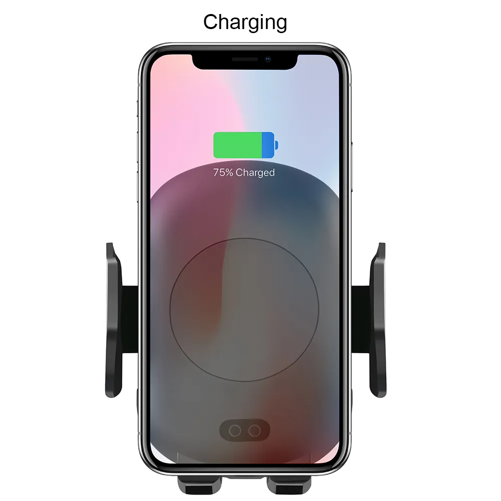 Hot Qi Carregador Sem Fio Rápido de Carregamento Sem Fio Infravermelho indução tomada de ar mesa de montagem otário base para iPhoneX 8 8 Plus e para Samsung