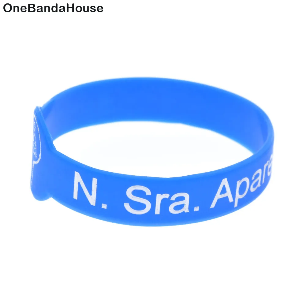 1PC N. Sra. aparecida rogai por nos Silicone Wristband Watch Shape Trendy Decoration Rubber Jewelry Adult Size