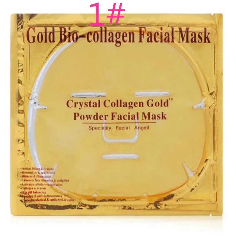 Ouro bio collagen máscara facial máscara de cristal ouro pó colágeno facial máscara folhas hidratante beleza cuidados com a pele produtos